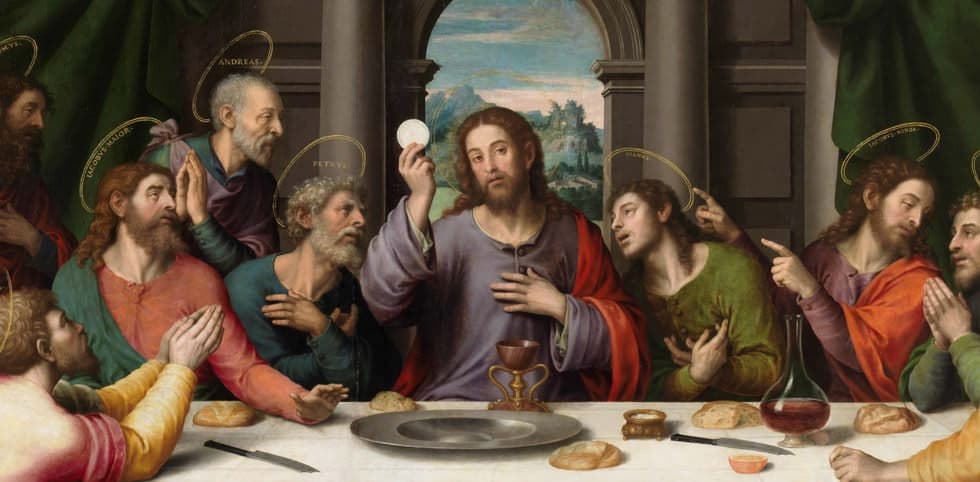 Detalle de «La última Cena», óleo sobre tabla, Juan de Juanes, s. XVI.
